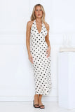 Spotlight Babe Halter Maxi Dress Beige
