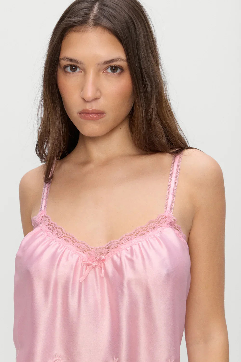 First Crush Satin Babydoll Dress Pillow Talk Pink