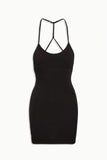 x JENNIE Carla Cotton Mini Dress Black