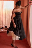 black tulle midi dress