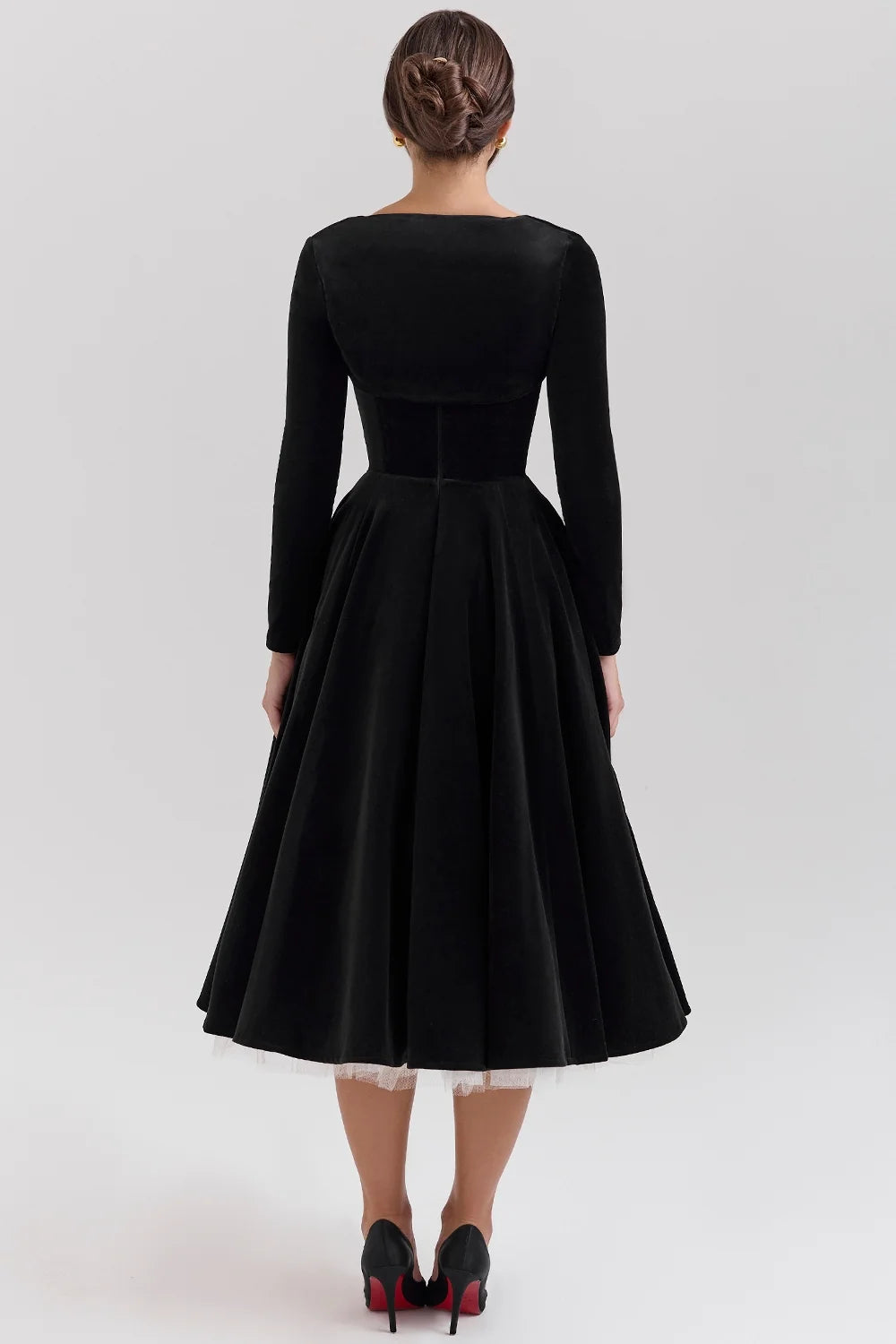 black velvet tulle midi dress bolero
