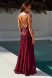 TULIA LOW BACK MAXI DRESS WINE