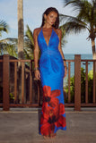 PRIMROSE MAXI DRESS BLUE HIBISCUS