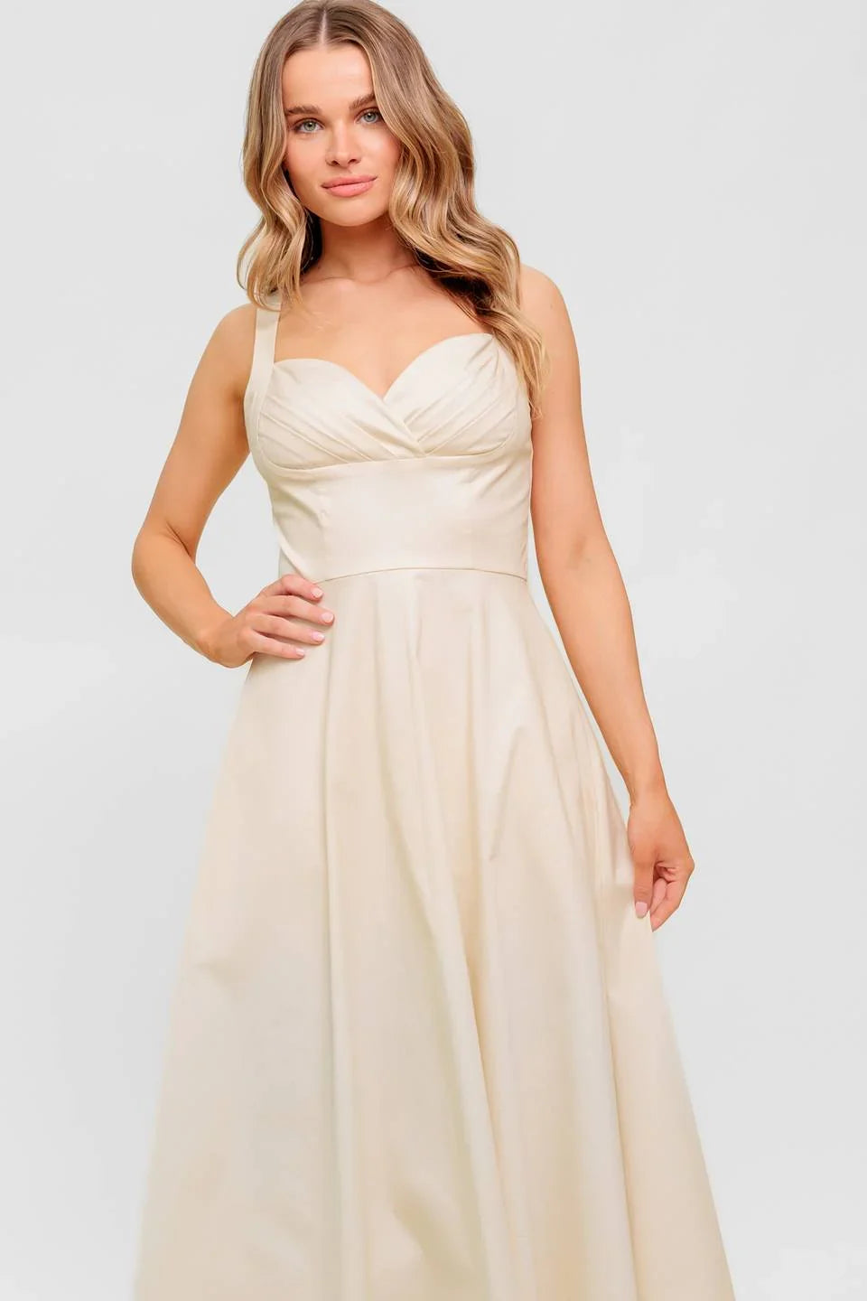 CHANTILLY CHARM SHIRRED MIDI DRESS