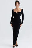 black crystal embellished maxi dress