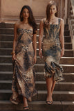 leopard hand beaded embellished maxi dress