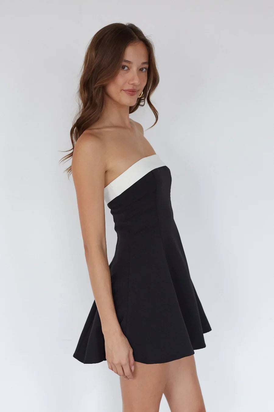 Natalya Contrast Babydoll Mini Dress