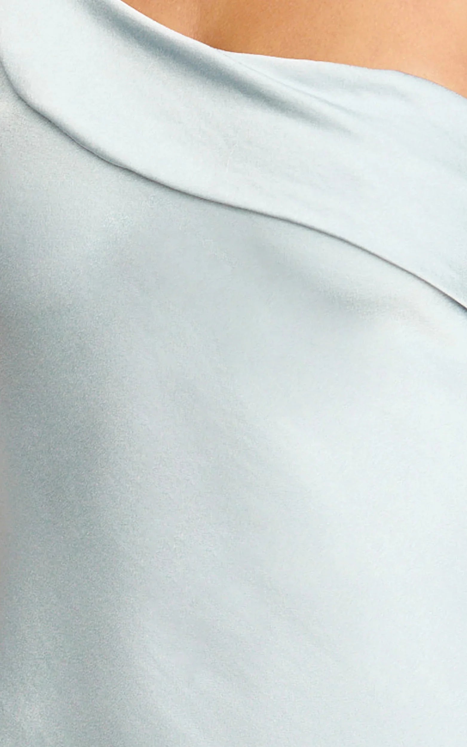 Calix Midi Dress One Shoulder Slip Dress in Pale Blue