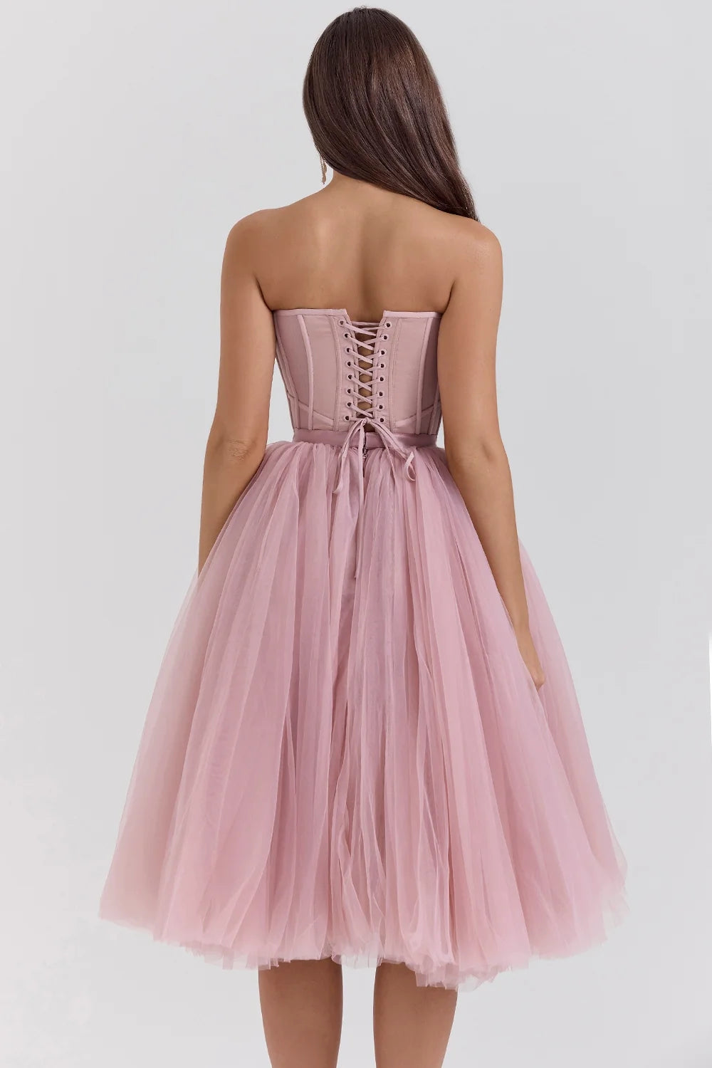 french rose tulle midi dress sale