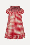 Ruby Gingham Babydoll Dress Cherry Picnic