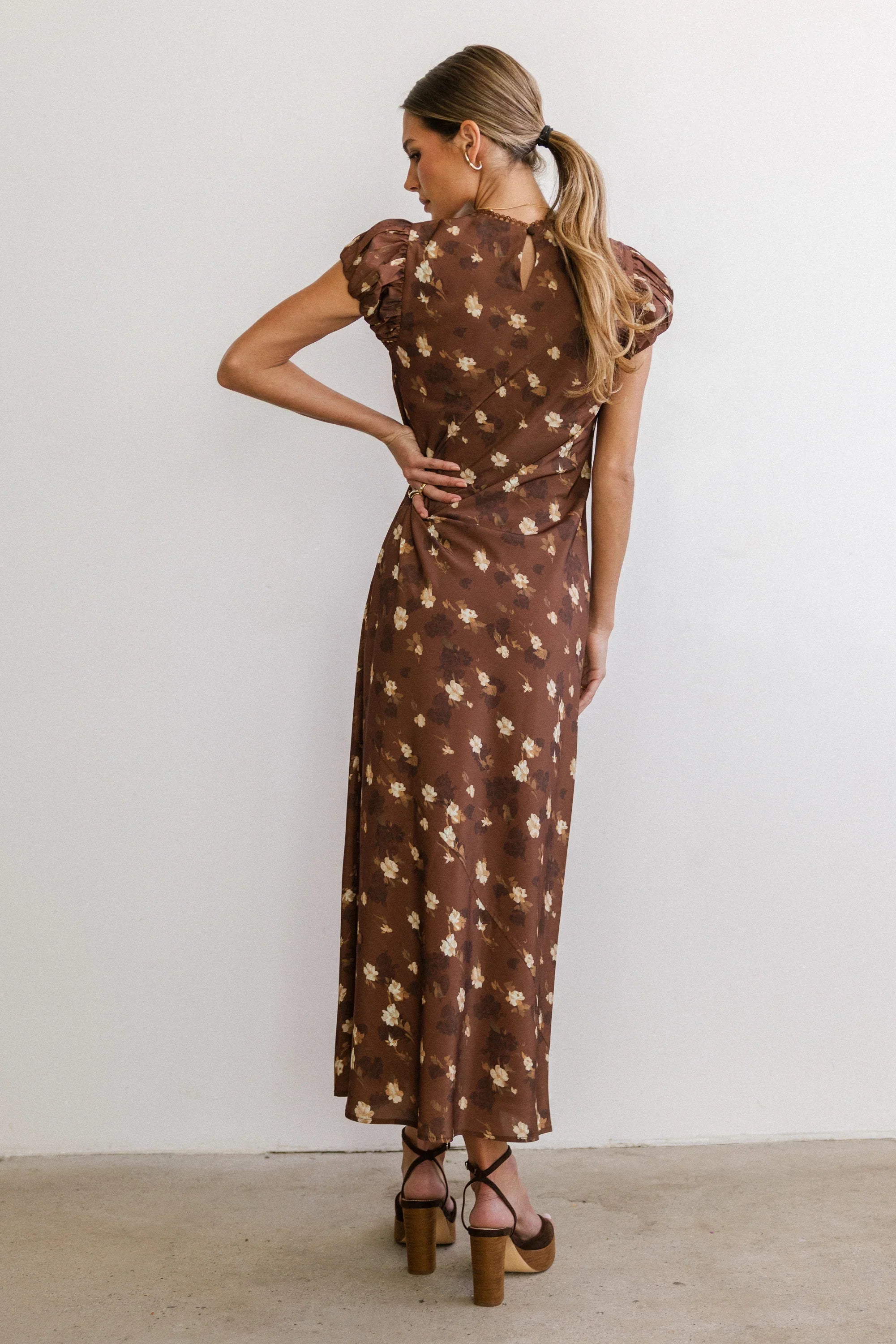Ellianna Floral Maxi Dress in Brown