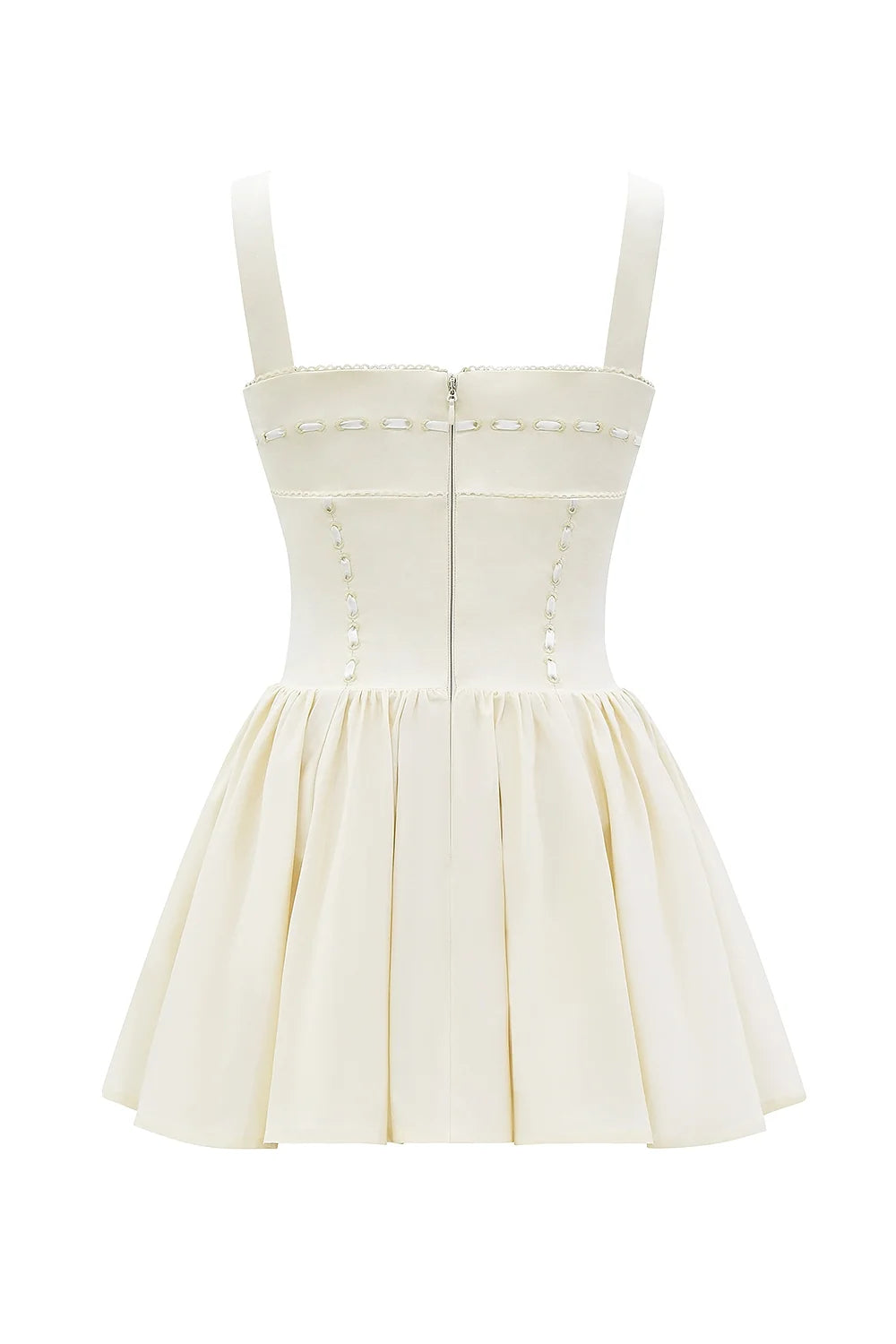 buttermilk ribbon detailed mini dress