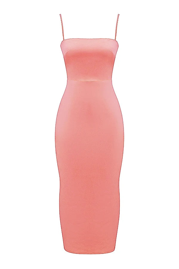 bright peach maxi dress