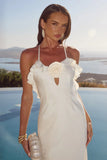 AVALEE FRILL TRIM MAXI DRESS IVORY