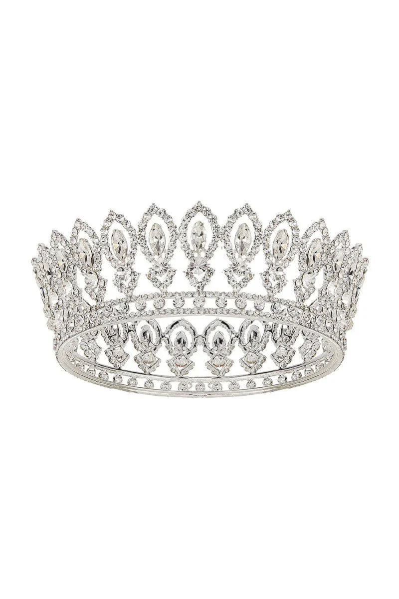 Baroque Silver Sparkly Crystal Crown