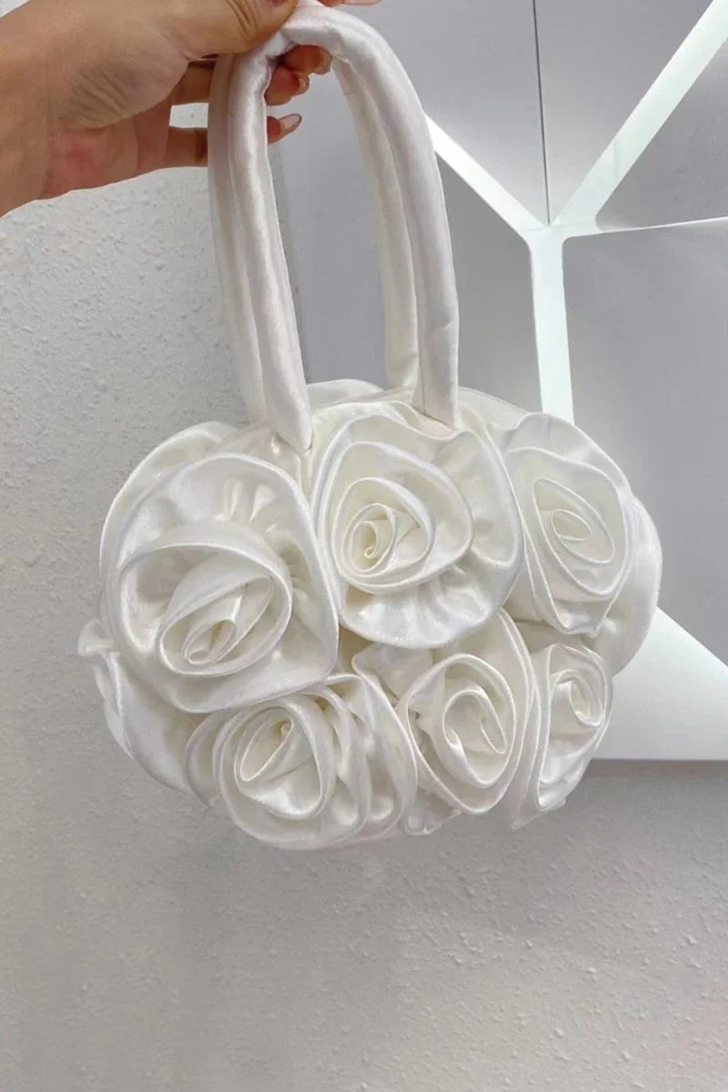 Francine Satin Flower Handbag