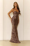 The Prestige Edit Sequin Maxi Dress Brown