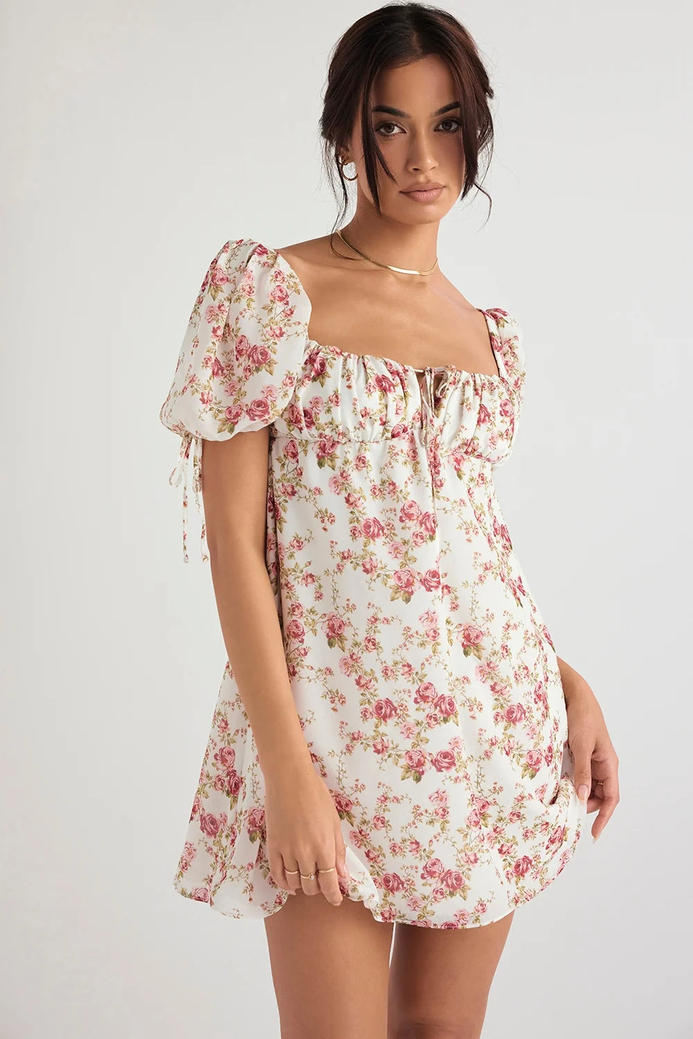 rose print mini dress sale
