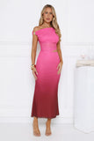 Sassy Honey Off Shoulder Maxi Dress Plum
