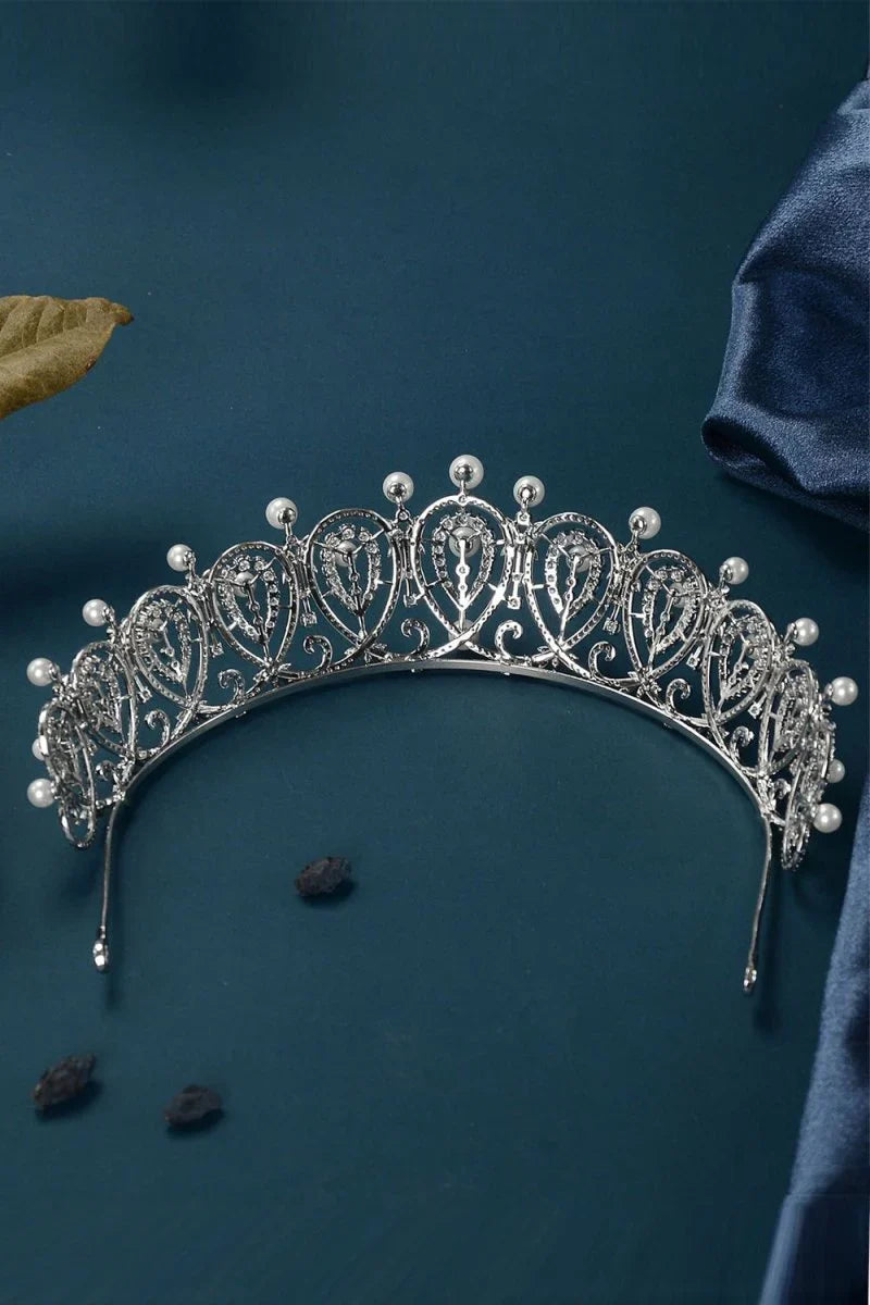 Silver Zircon Pearl Tiara