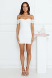 Gorgeous Nights Off Shoulder Mini Dress White