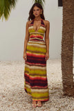 XYLIA HALTER LOW PLUNGE MAXI DRESS ANABELL RED
