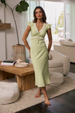 Jessica Lace Trim Maxi Dress in Green