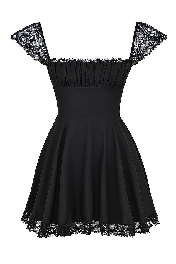 black a line mini dress