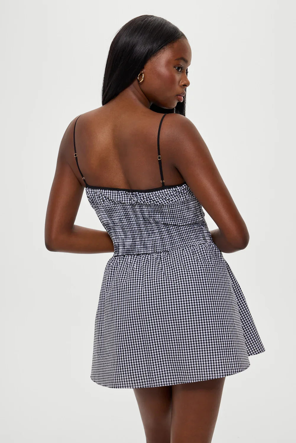 Coast Cotton Gingham Mini Dress Cottage Tile
