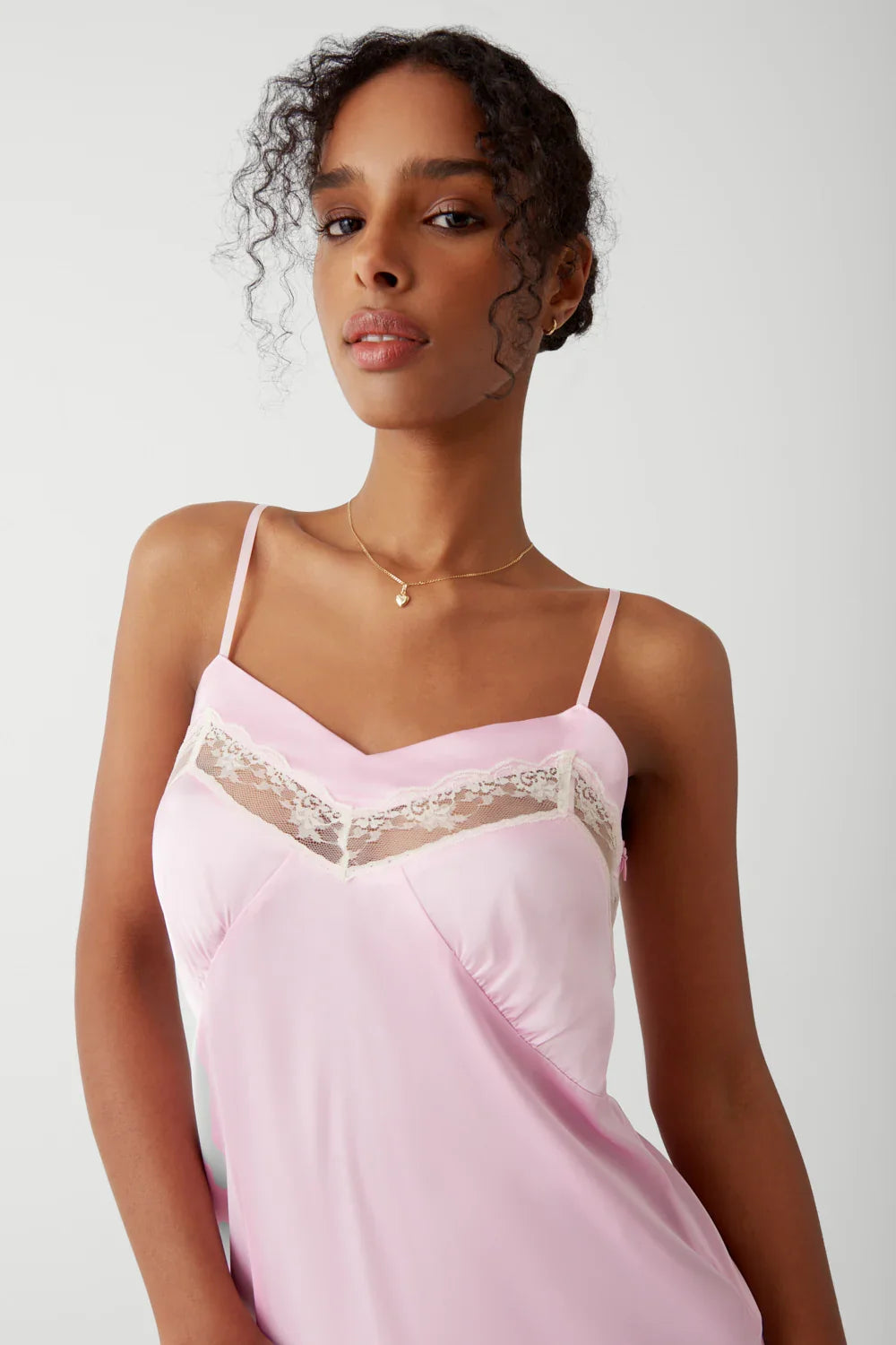 Carson Satin Mini Dress English Rose