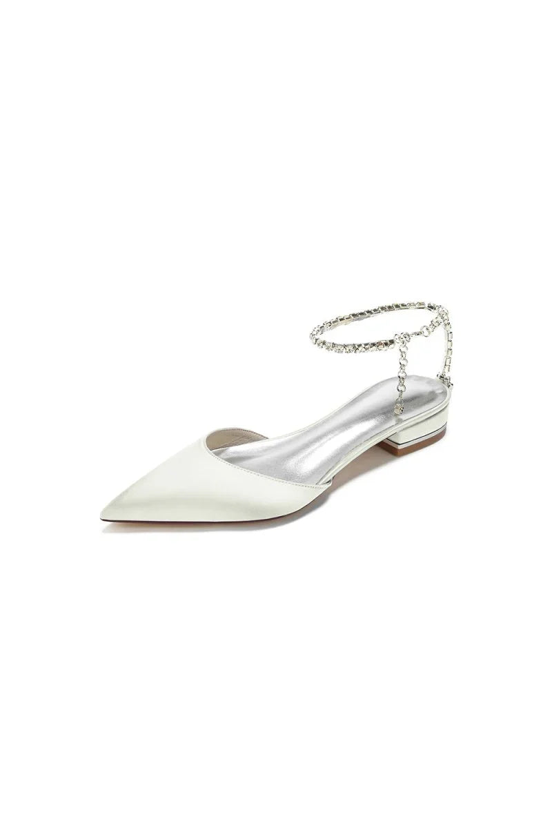 Crystal Strap Cocktail Pointed Toe Flats