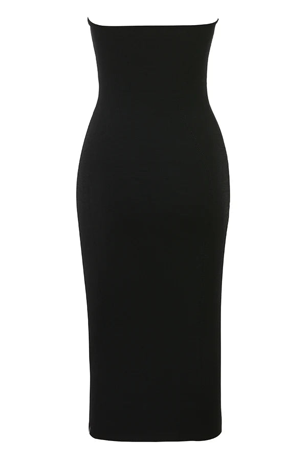 black strapless midi dress sale