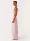 Heart Of Glass Satin Maxi Dress Pink