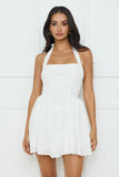 Pretty Glam Halter Mini Dress White