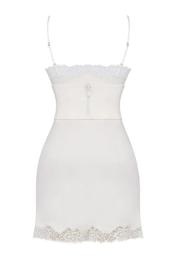 ivory satin slip dress