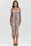 snake print corset dress