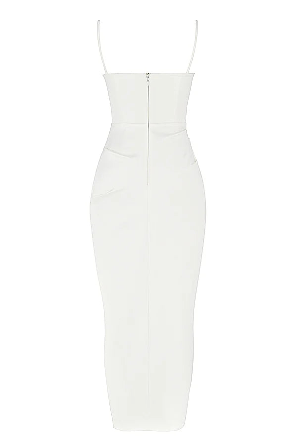 ivory satin corset dress