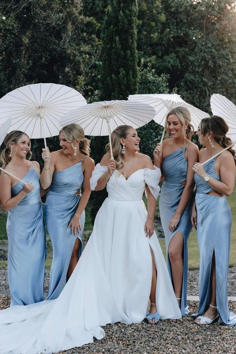 Sheath One Shoulder Pink Cutout Fitted Bridesmaid Dress