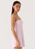 Della Strapless Mini Dress Pink