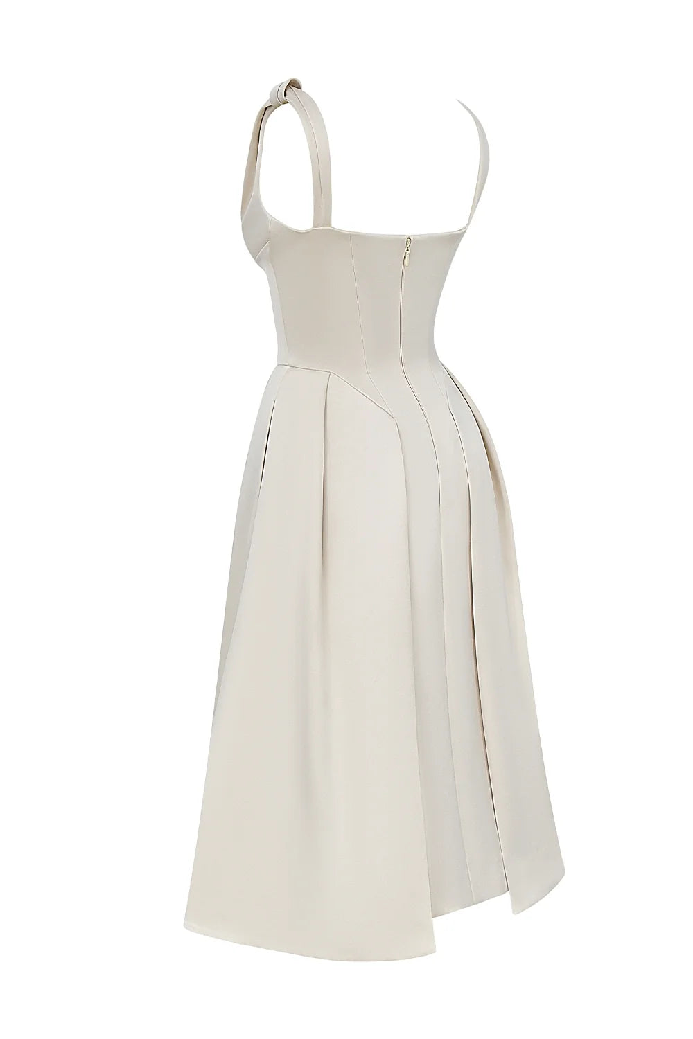 vintage cream satin pleated midi dress sale