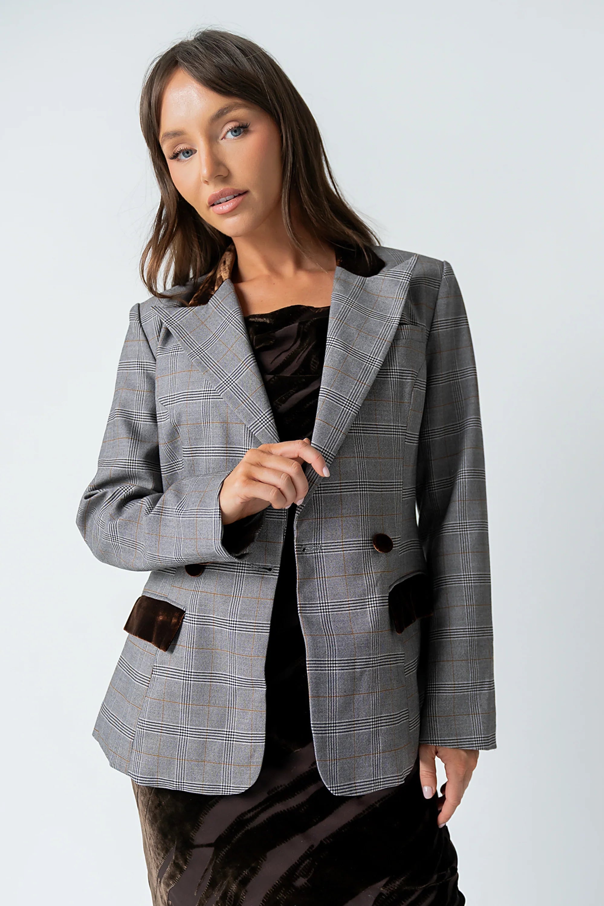 Nona Mixed Media Blazer