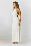 Sultry Samba Halter Maxi Dress Cream