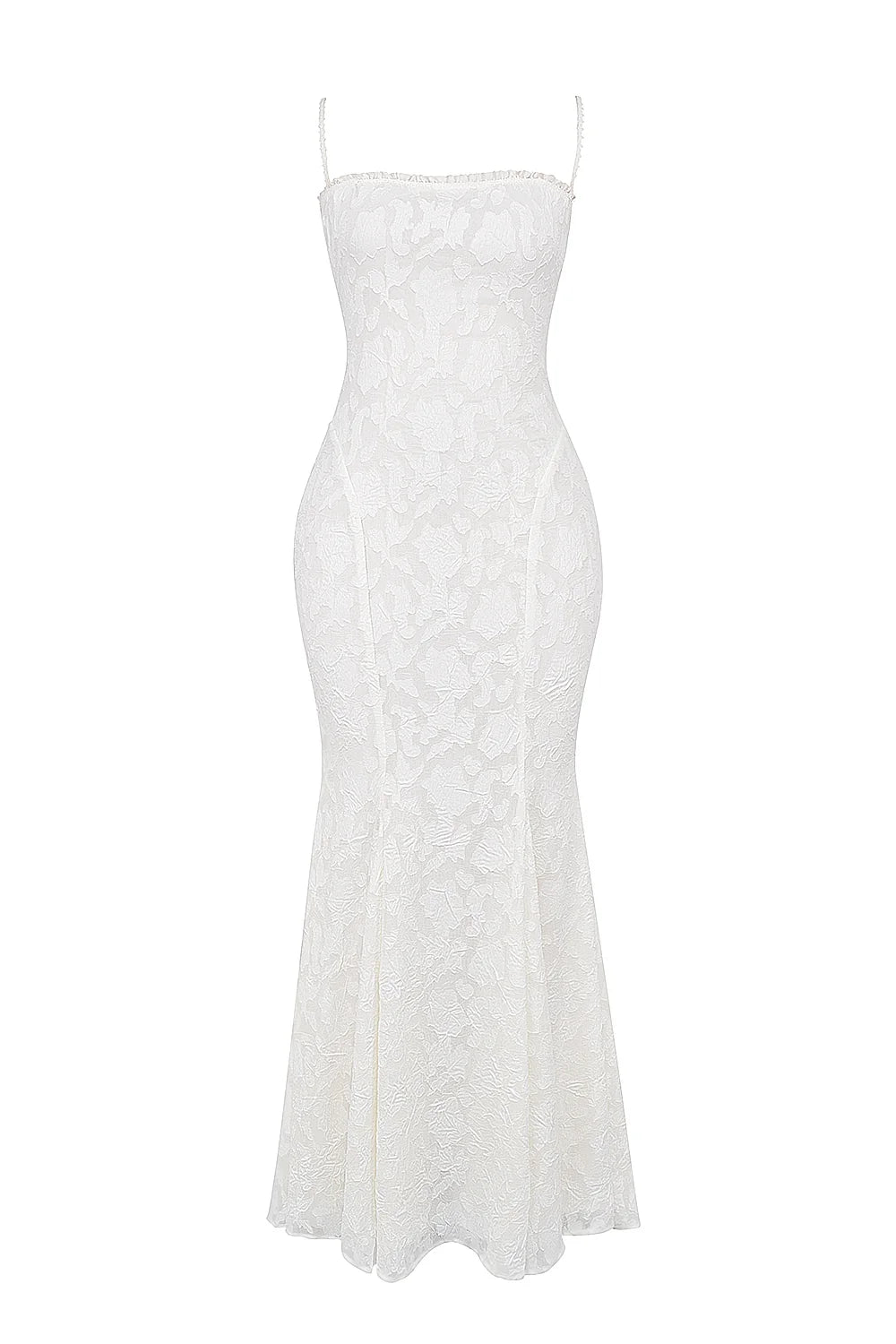 ivory lace up back maxi dress
