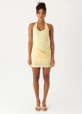 Kimana Halter Mini Dress Yellow