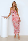 Firefly Heat Strapless Mesh Maxi Dress Pink