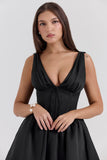 black satin mini dress sale