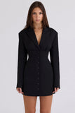 black hourglass blazer dress