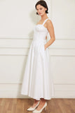 SWEETHEART SERENADE WHITE MIDI DRESS