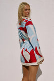 AMOREE LONG SLEEVE MINI DRESS AMOREE RED