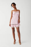 Carson Satin Mini Dress English Rose